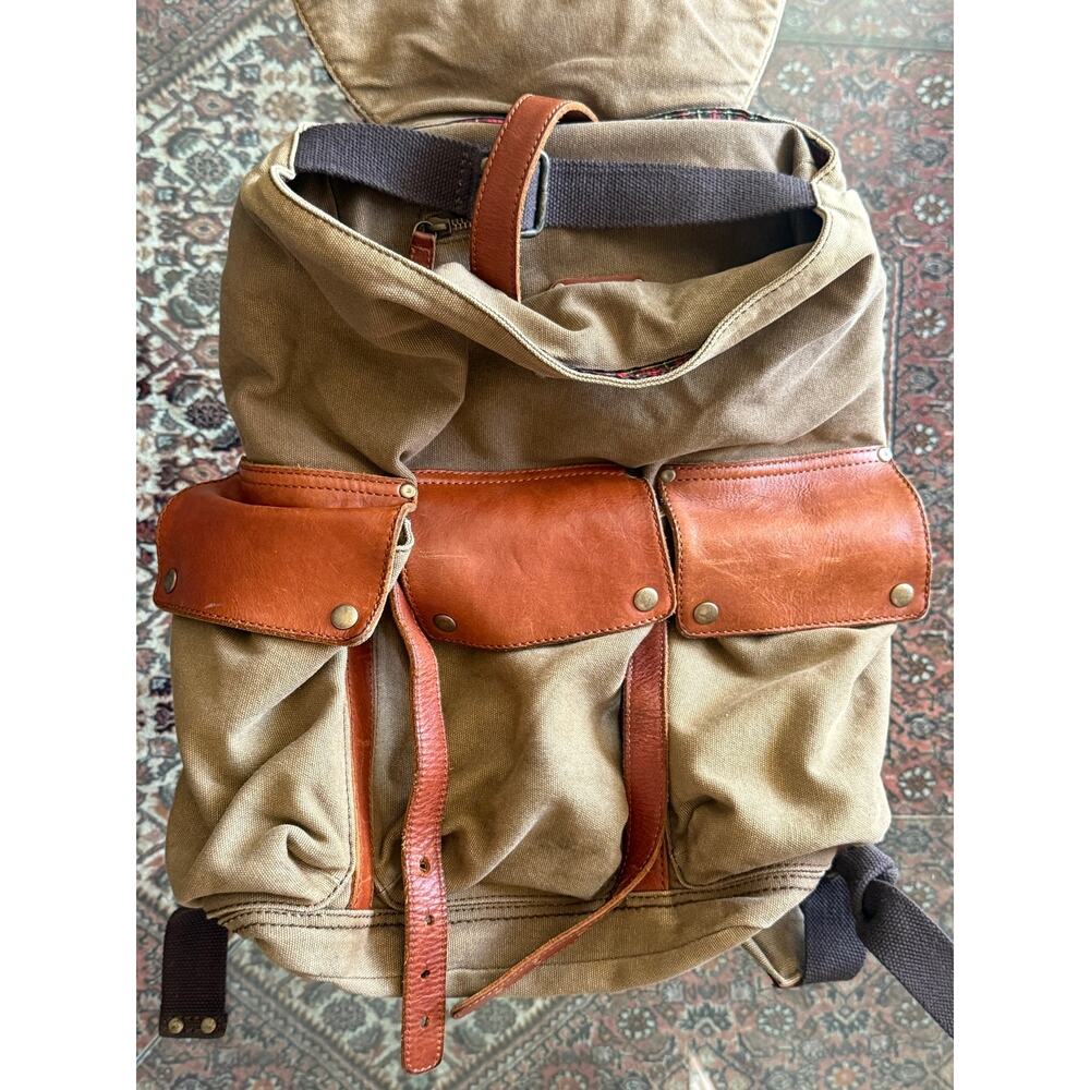 Vintage Will Leather Goods Eugene OR  Lennon backpack brown canvas - Picture 8 of 10